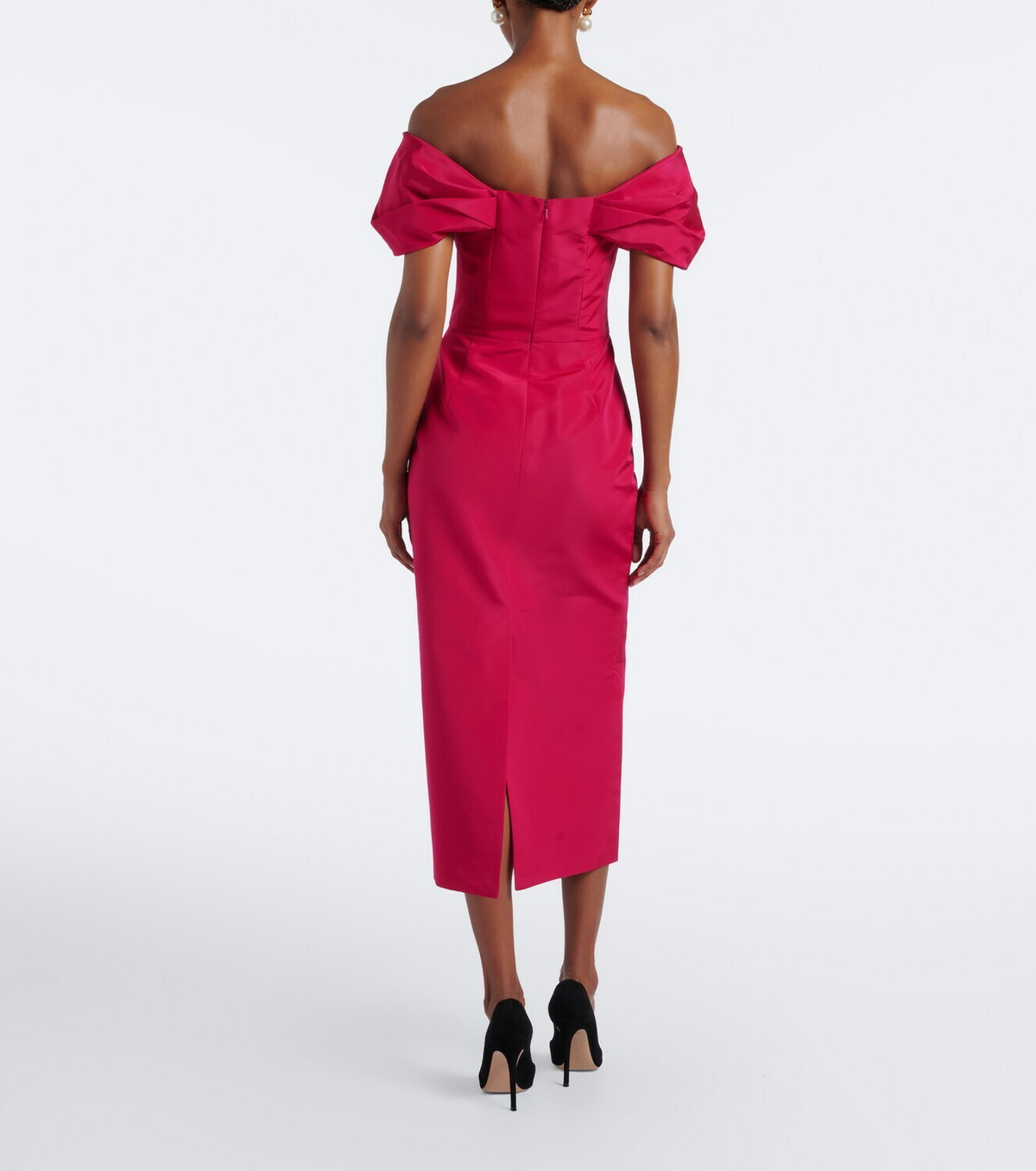 Carolina Herrera Off-shoulder silk faille cocktail dress