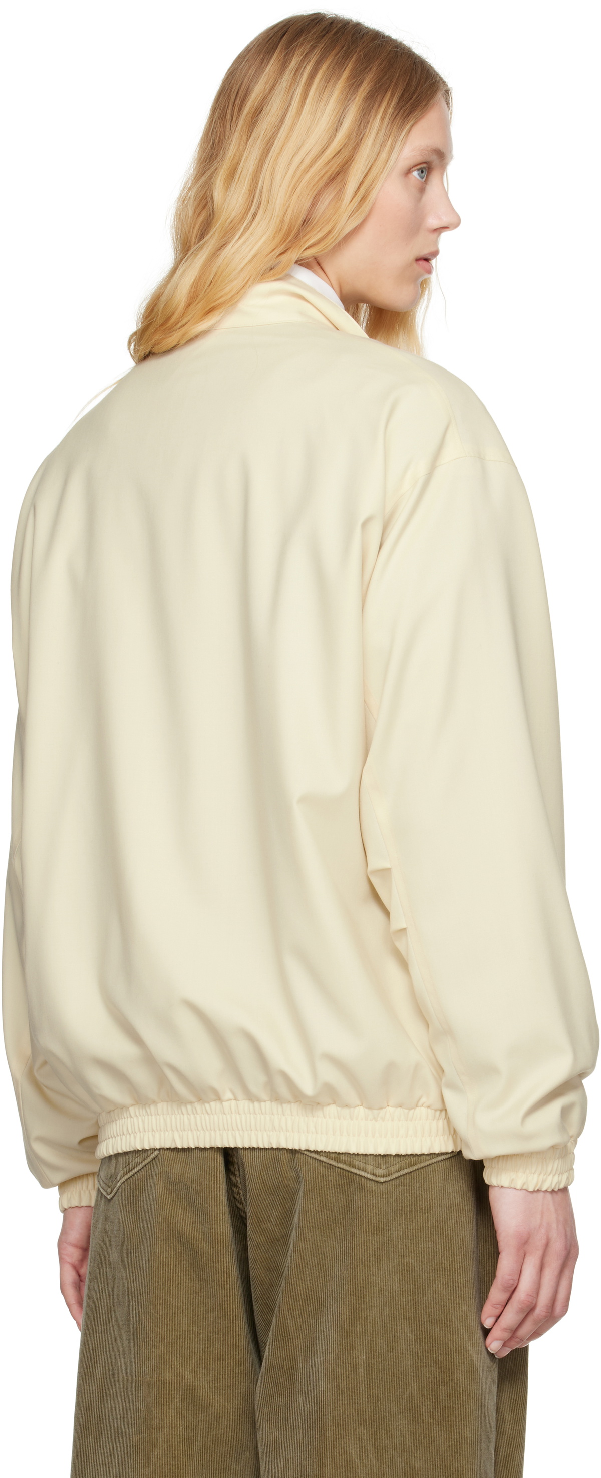 AURALEE Beige Super Fine Tropical Wool Zip Jacket