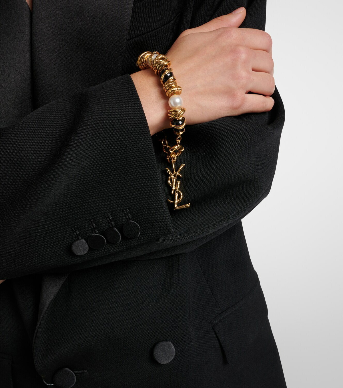 Saint Laurent Loulou embellished bracelet