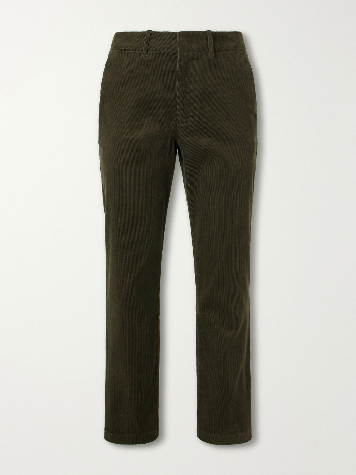 Mr P. - Slim-Fit Straight-Leg Cotton-Corduroy Trousers - Green