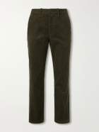 Mr P. - Slim-Fit Straight-Leg Cotton-Corduroy Trousers - Green