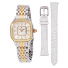 Michele Meggie Two-Tone 18K Gold-Plated Diamond Dial Watch Gift Set