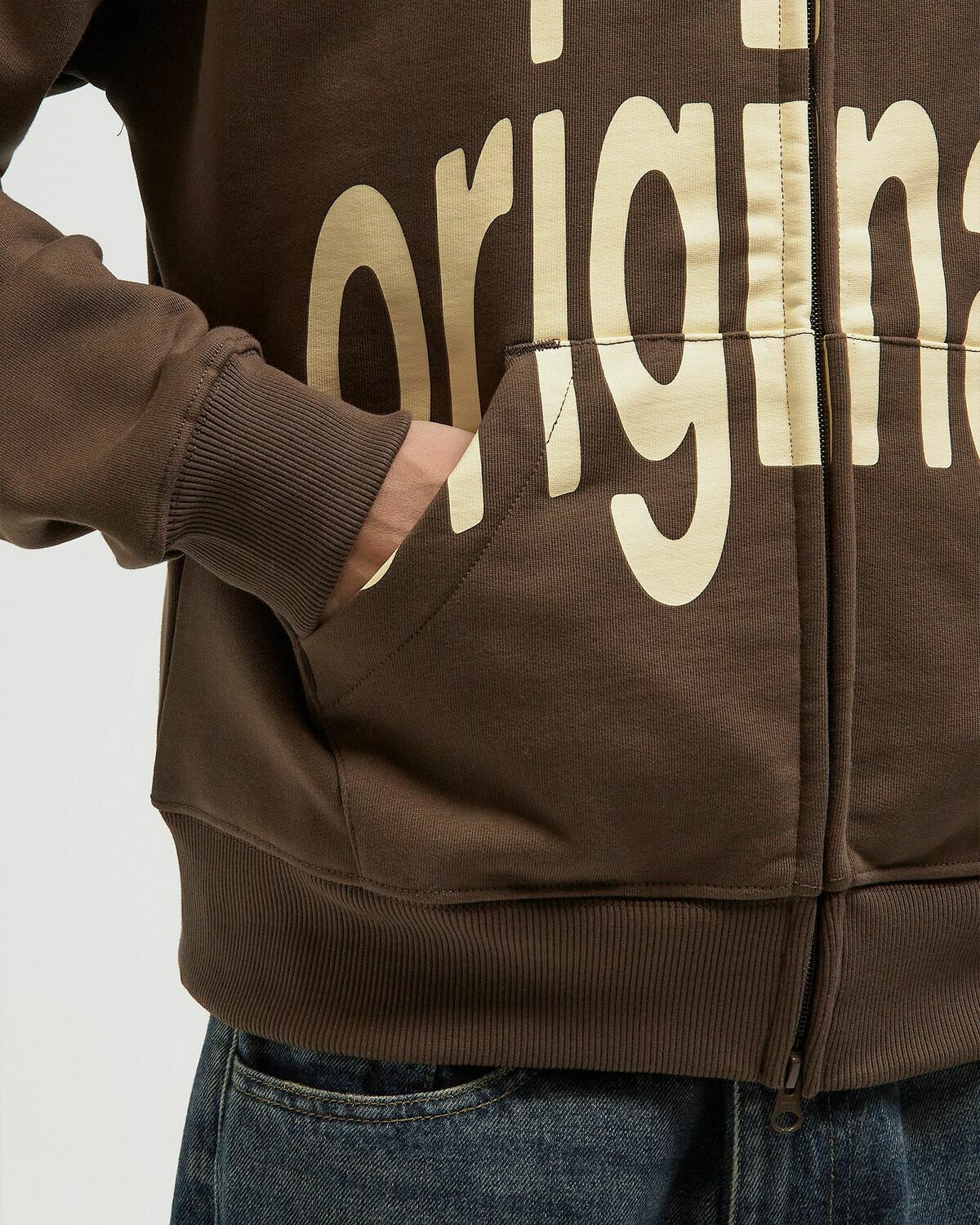 The New Originals BIG LOGO ZIP UP HOODIE Brown Mens Hoodies/Zipper