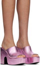 Les Petits Joueurs Pink Bianca Platform Sandals