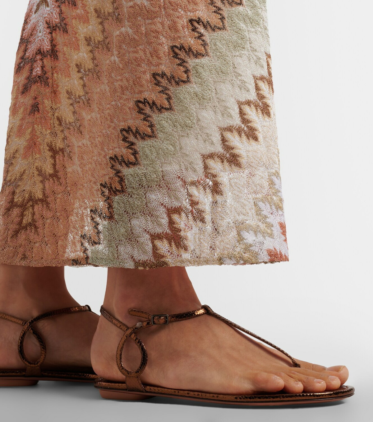 Aquazzura Almost Bare snake-effect leather sandals