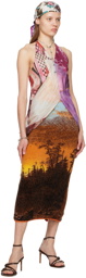 Conner Ives Orange Hudson River School Midi Skirt