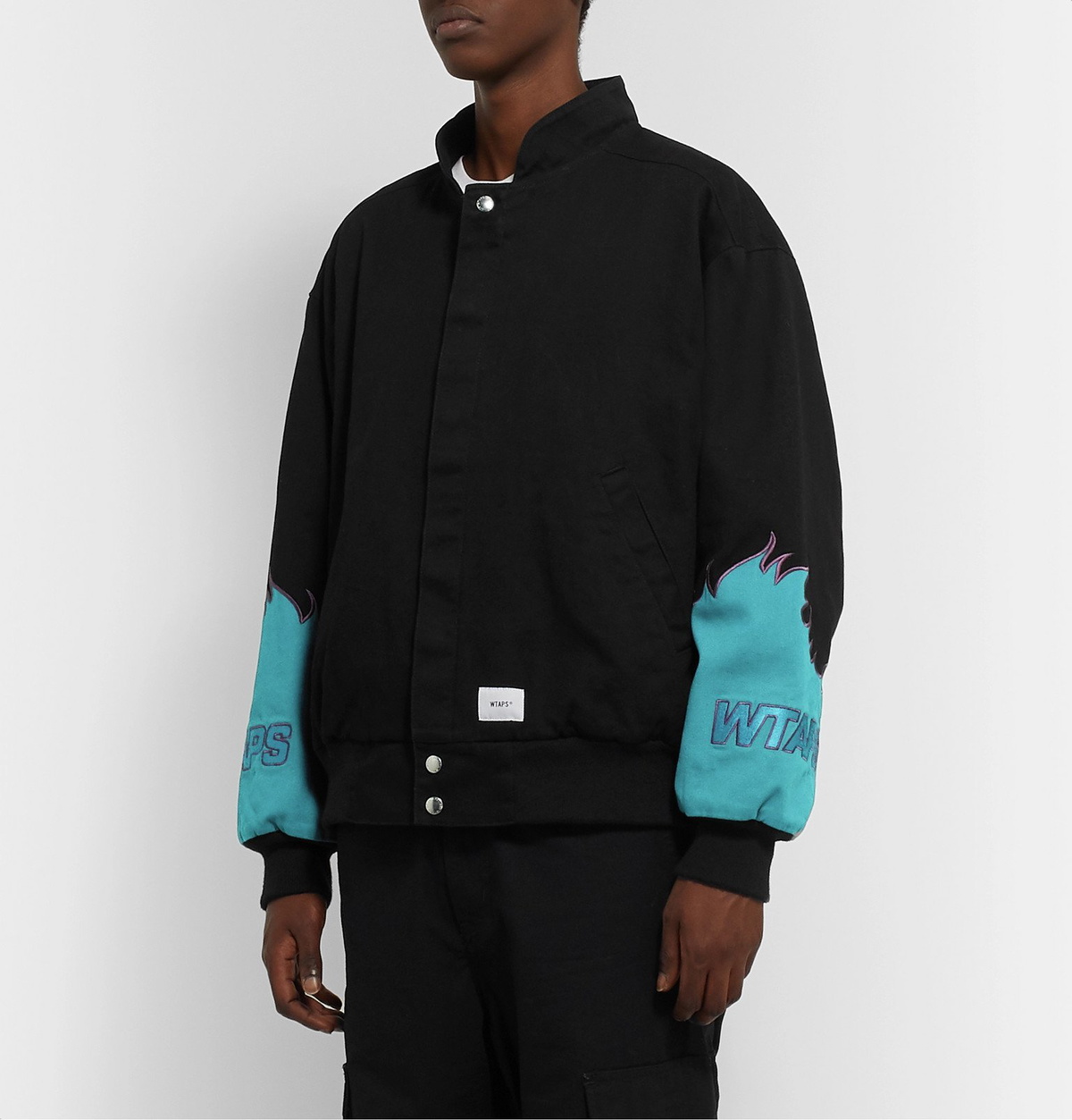 WTAPS - Drifters Logo-Appliquéd Cotton-Twill Bomber Jacket - Black