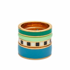 Roxanne Assoulin Women's Banded Rings - Set of 4 in Cool Pools