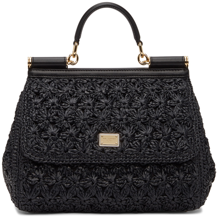 Medium Crochet Raffia Devotion Bag by Dolce & Gabbana at ORCHARD MILE