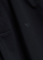Emporio Armani Half-zip Cotton Polo Shirt Navy