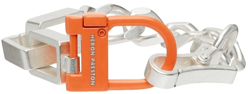 Photo: Heron Preston Silver & Orange New Multichain Bracelet