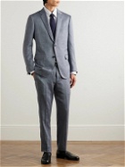 Dunhill - Wool, Cashmere, Silk and Linen-Blend Herringbone Suit Jacket - Gray