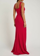 Rebecca Vallance Zarya Gathered Crepe Gown Red