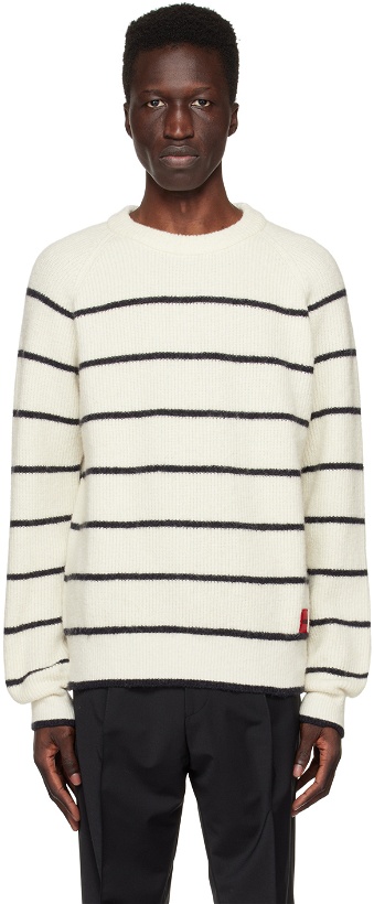 Photo: Hugo White Striped Sweater