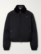 Burberry - Logo-Appliqué Shearling and Leather-Trimmed Padded Shell Blouson Jacket - Black