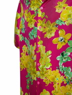 VERSACE - Orchid Print Silk Twill Shirt