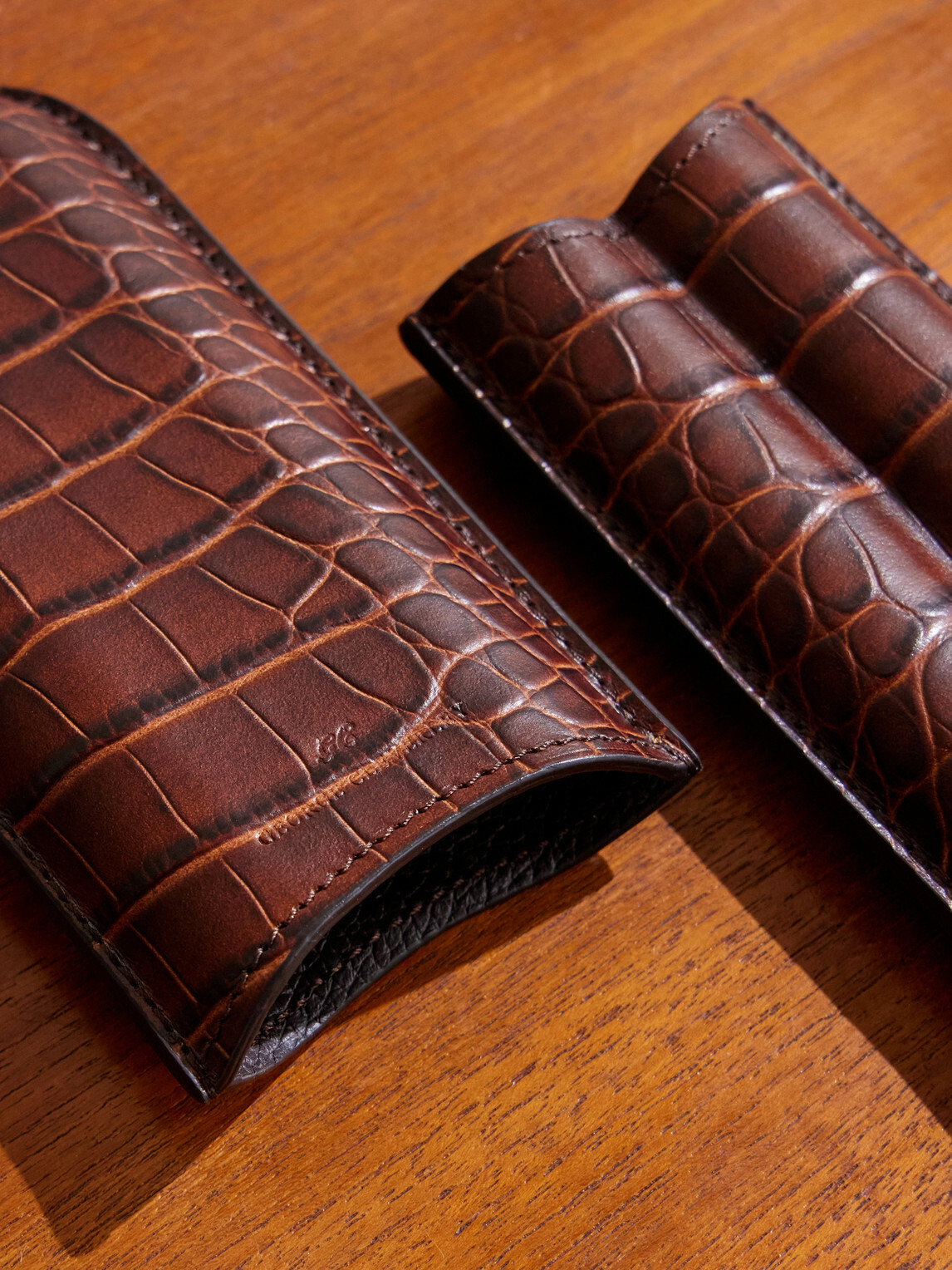 George Cleverley - Textured-Leather Cigar Holder - Brown