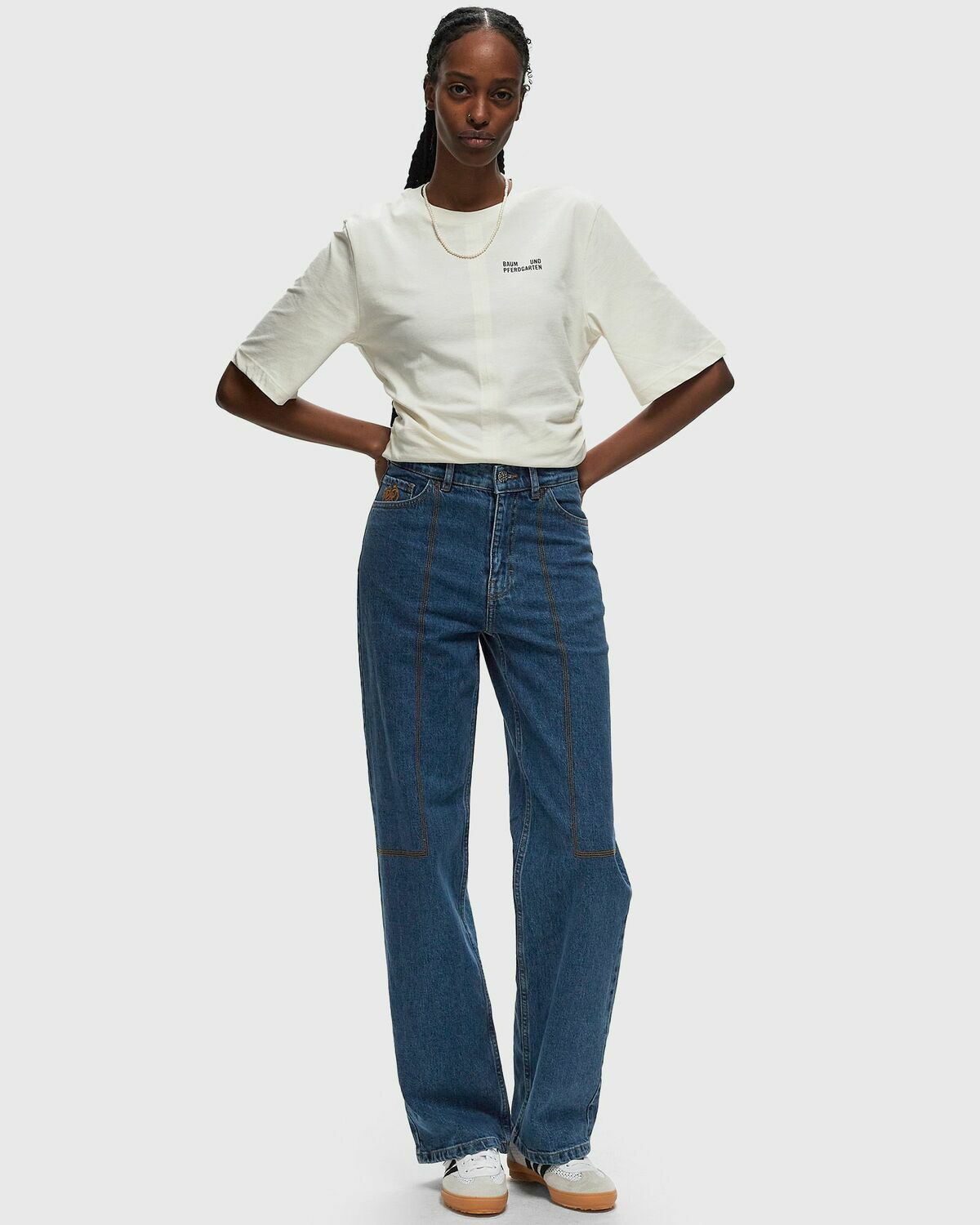 パンツ BAUM UND PFERDGARTEN Women Straight Pants 23811 BLUE Baum Und Pferdgarten Nilda Pants Blue Jeans Baum und Pferdgarten