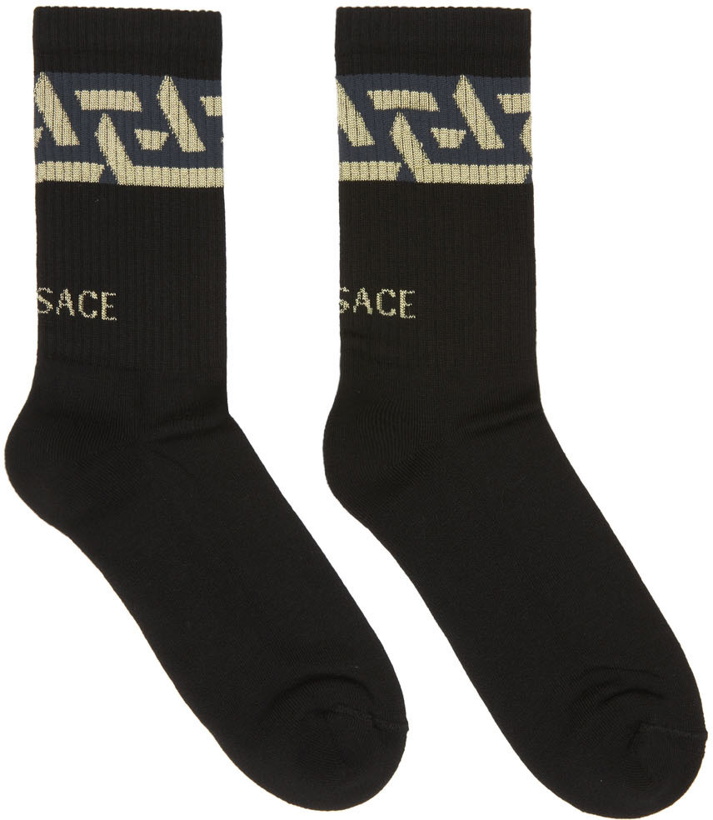 Photo: Versace Black Monogram Crew Socks