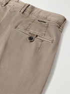 Incotex - Slim-Fit Pleated Stretch-Cotton Gabardine Trousers - Brown