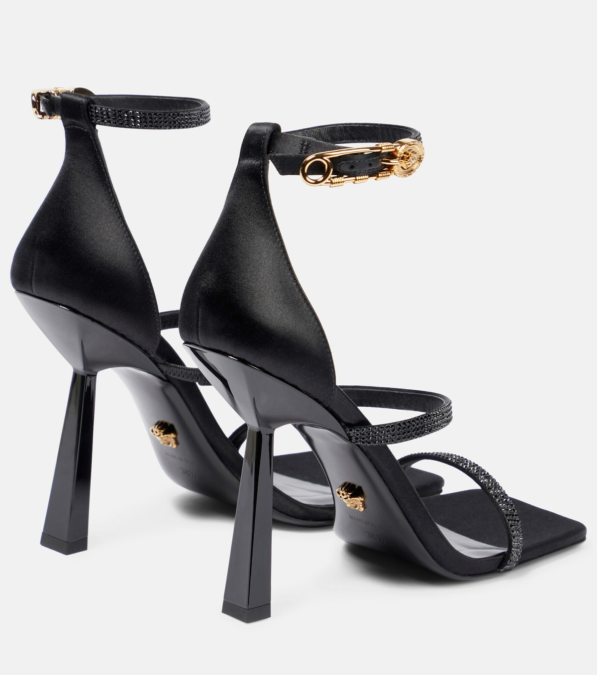 Versace Fendace embellished satin sandals Versace