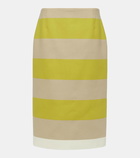 Dries Van Noten Striped cotton gabardine midi skirt