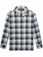 Neighborhood - Checked Cotton-Blend Flannel Shirt - Blue