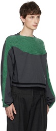 Kiko Kostadinov Gray & Green Paneled Sweater