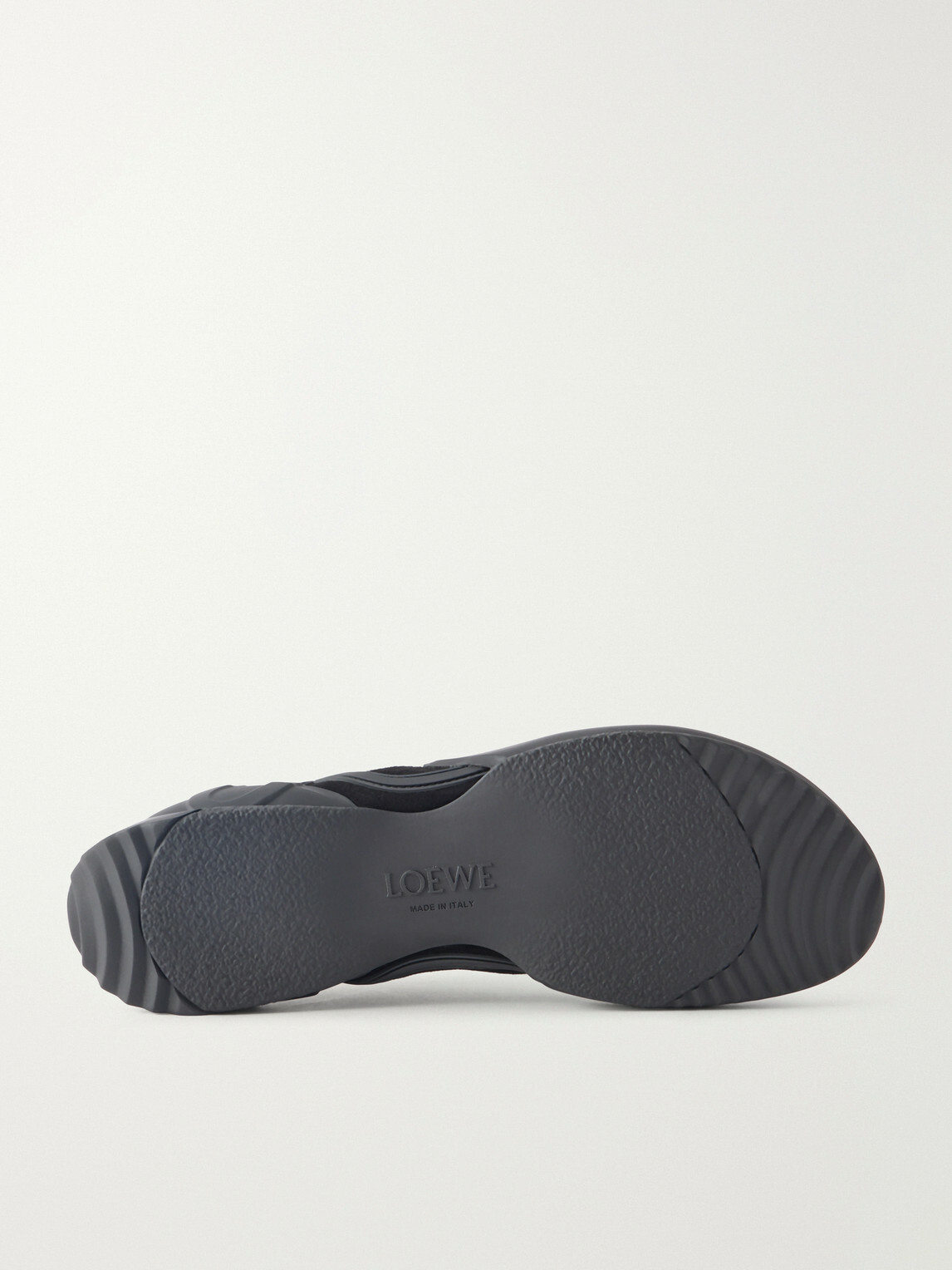LOEWE - Grip Aqua Rubber-Trimmed Stretch Suede Sneakers - Black