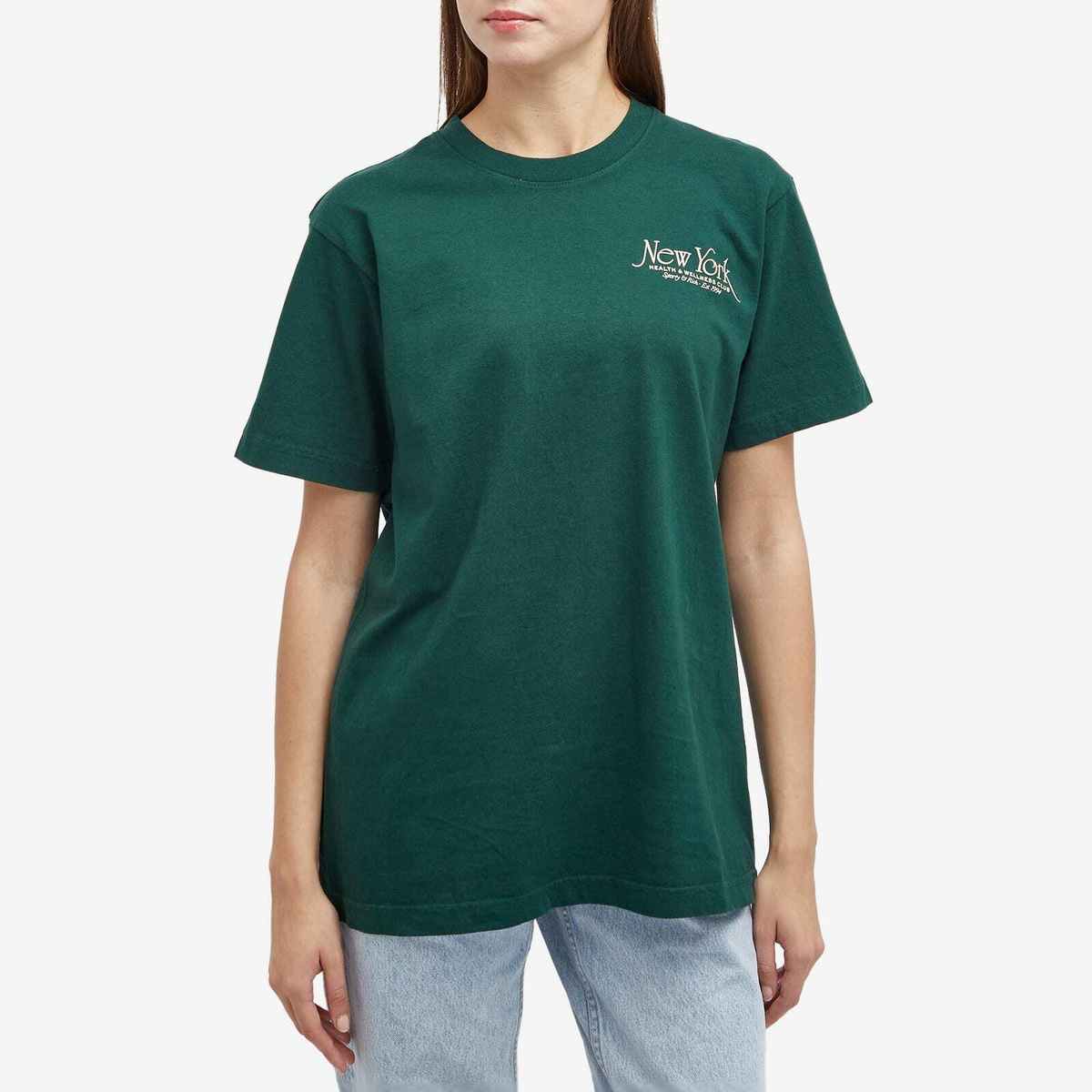 Sporty & Rich Women's NY 94 T-Shirt in Forest Cream