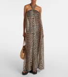 Ganni Leopard-print chiffon maxi dress