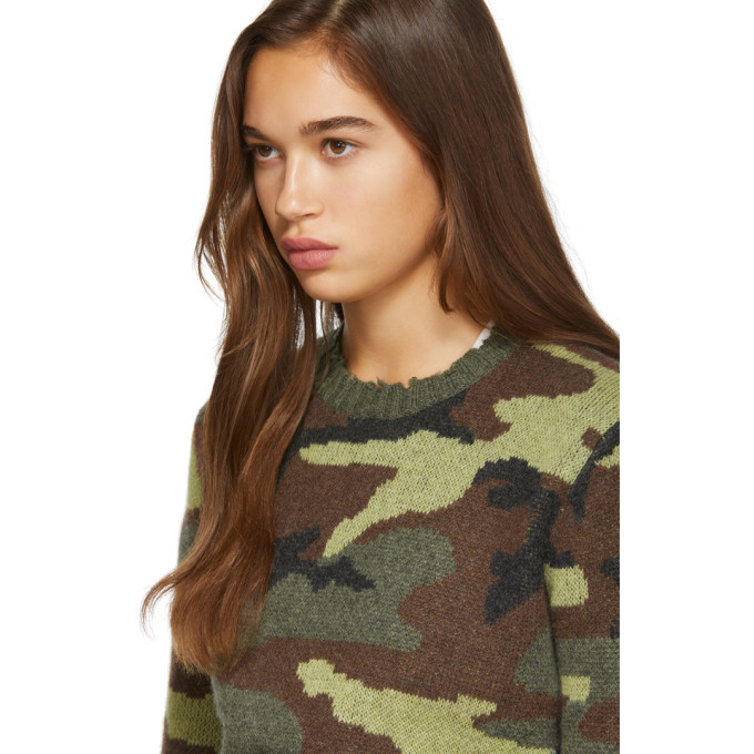 R13 Green Camo Cashmere Sweater R13