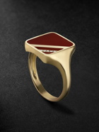 Yvonne Léon - Gold, Agate and Diamond Ring - Red