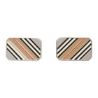 Burberry Silver Icon Stripe Cufflinks