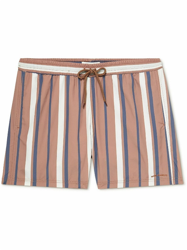 Photo: Nudie Jeans - Straight-Leg Short-Length Striped Recycled Swim Shorts - Multi