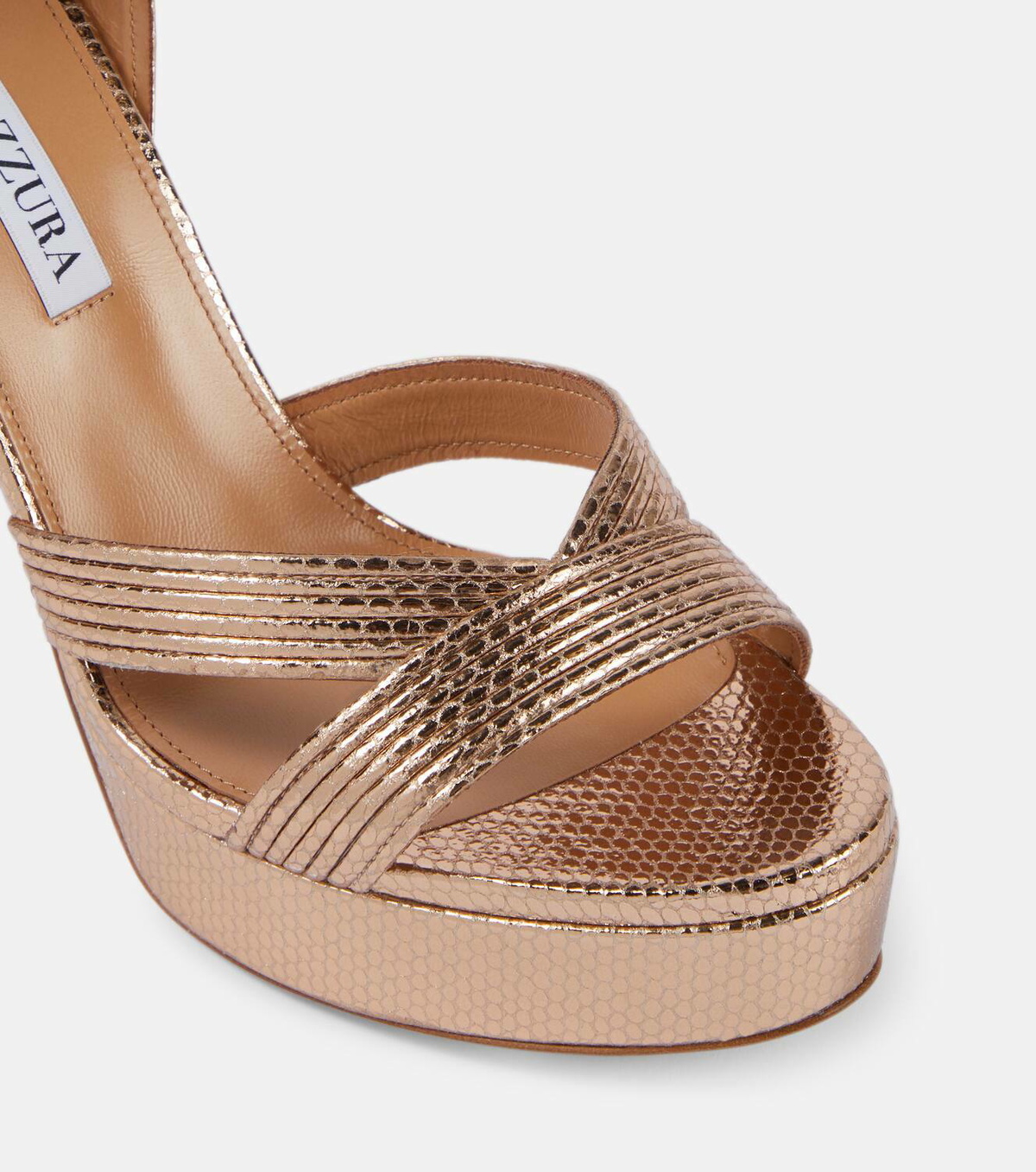 Aquazzura Ari 120 metallic leather platform sandals Aquazzura
