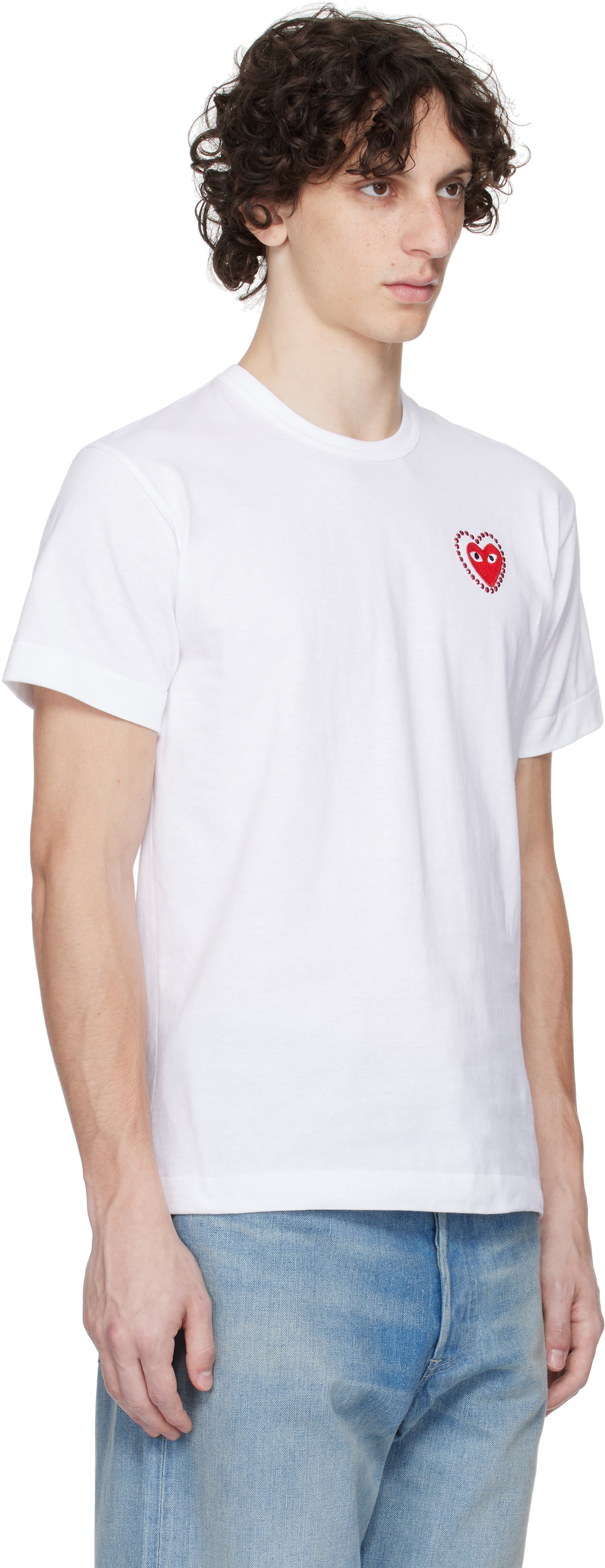 COMME des GARÇONS PLAY White Metalstone Heart T-shirt Comme des 