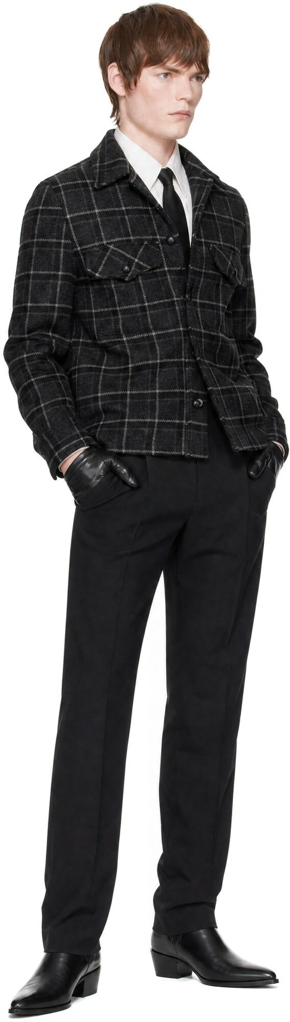 Ernest W. Baker SSENSE Exclusive Gray Check Overshirt