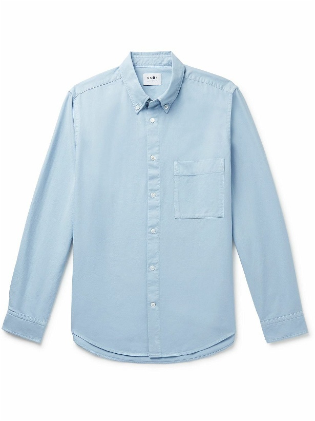 Photo: NN07 - Arne Button-Down Collar Cotton Shirt - Blue