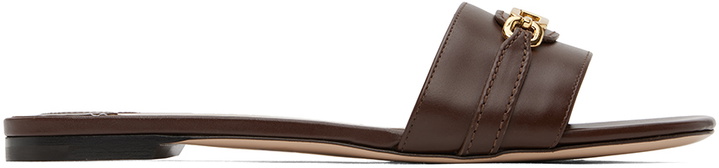 Photo: TOM FORD Brown Leather Whitney Slides