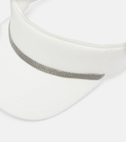 Brunello Cucinelli Monili leather-trimmed visor