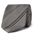 TOM FORD - 8cm Striped Woven Silk Tie - Silver