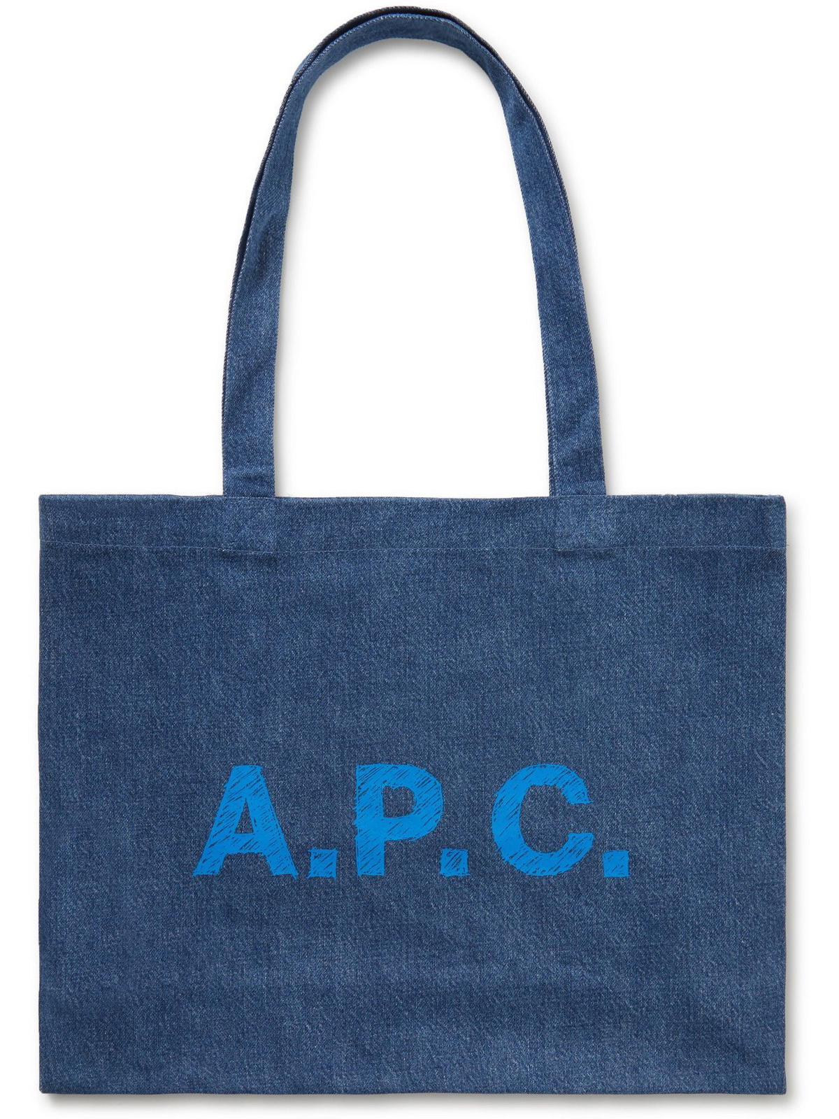 A.P.C. Logo-Print Ombré Denim Tote for Men