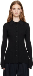 Recto Black Both Sides Opening Cardigan