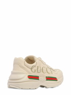 GUCCI - Rhyton Gucci Print Leather Sneakers