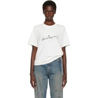 MM6 Maison Margiela Off-White Overdyed Handwritten-Print T-shirt