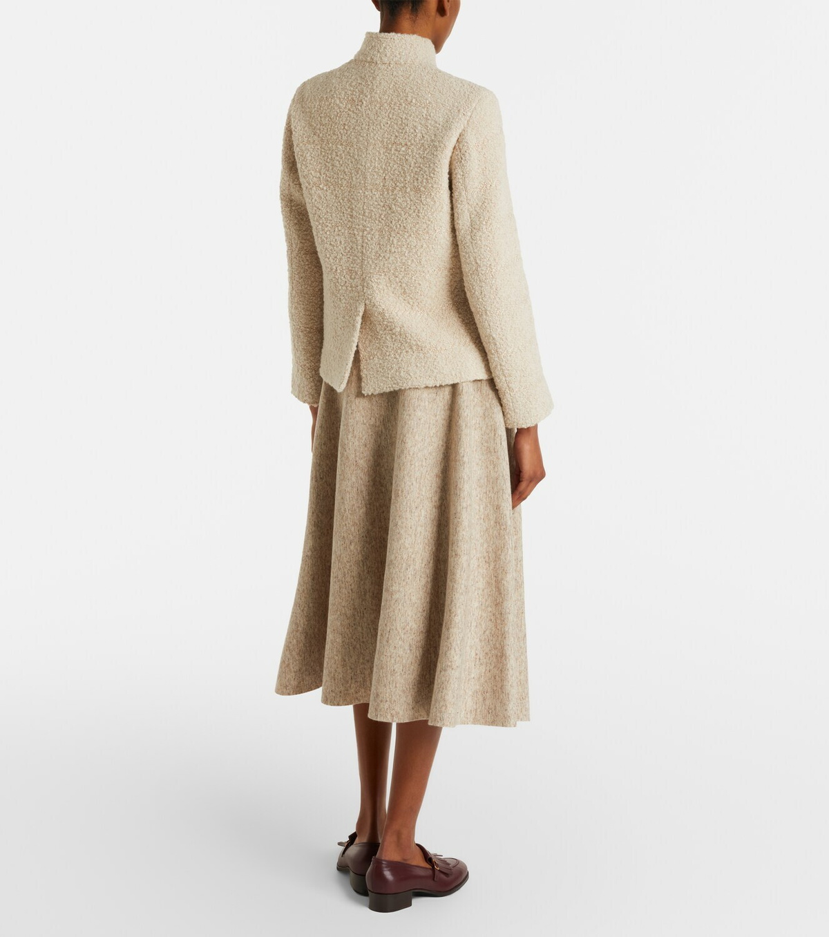 Loro Piana Cashmere, wool, and linen midi skirt