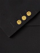 Balmain - Shawl-Collar Chain-Embellished Crepe Blazer - Black