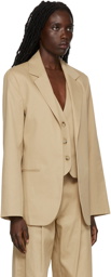 DEVEAUX NEW YORK Beige Talitha Blazer