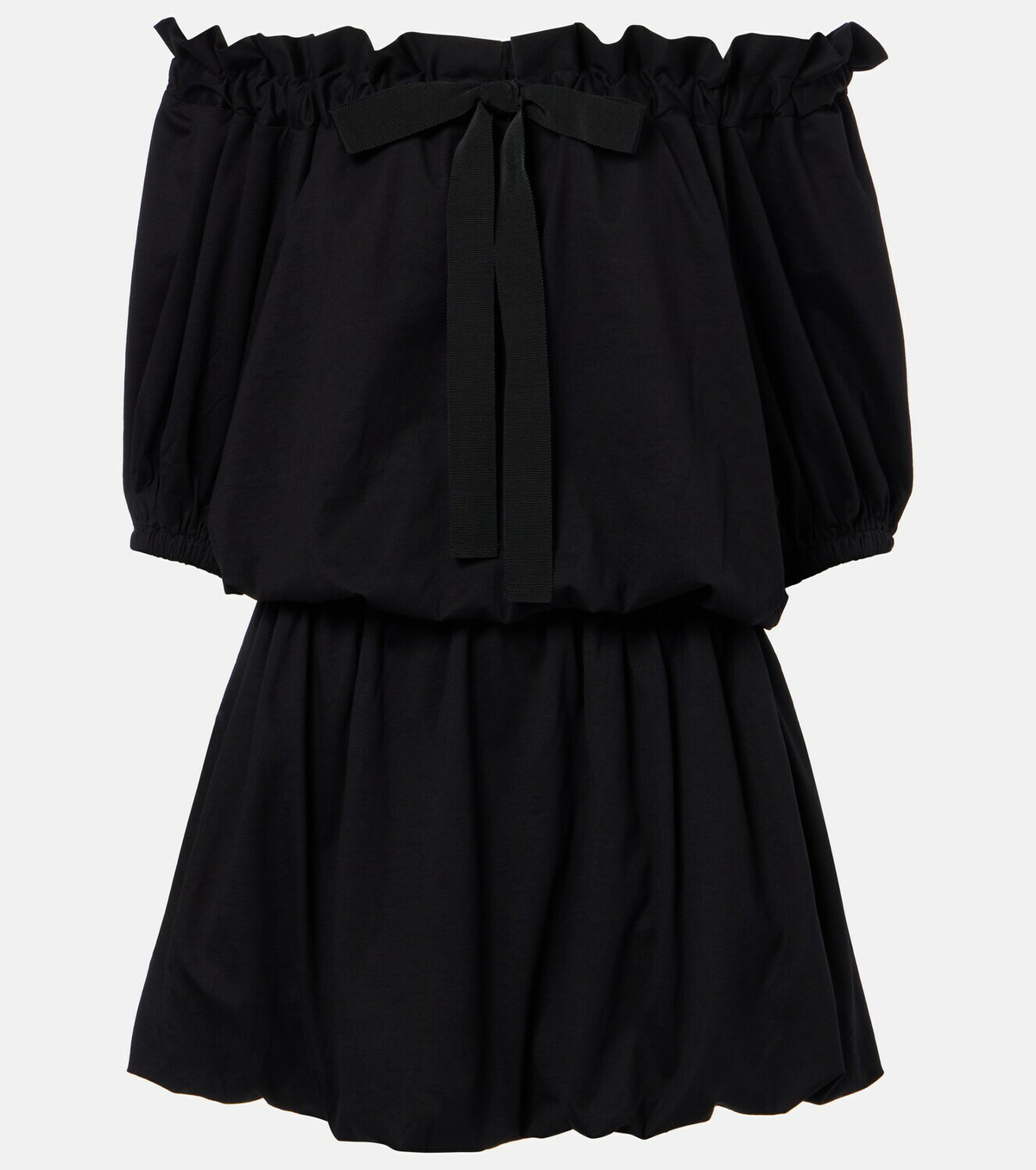 Patou Tie-neck cotton faille minidress